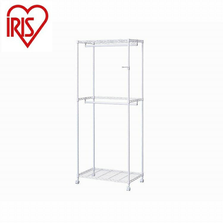アイリスオーヤマ カラーメタル ワードローブ 2段タイプ CMW2-75182 ホワイト IRIS OHYAMA(代引不可)