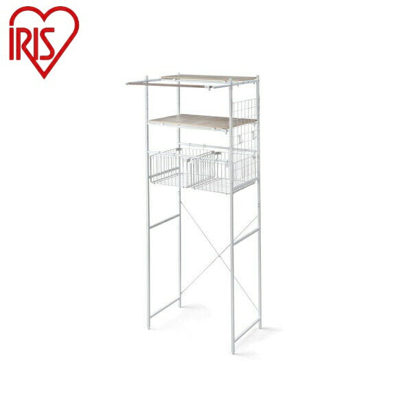 アイリスオーヤマ バスケット付き伸縮スタイルランドリーラック BSSL-860 ホワイト ランドリーラック 縦型 洗濯機 ラック 伸縮ランドリーラック IRIS OYAMA(代引不可)