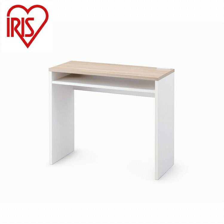 アイリスオーヤマ ウッドデスク WDK-800 ウォームホワイト/ライトナチュラル IRIS OHYAMA(代引不可)