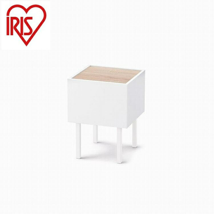 アイリスオーヤマ ウッドサイドテーブル WST-300 ウォームホワイト/ライトナチュラル IRIS OHYAMA(代引不可)