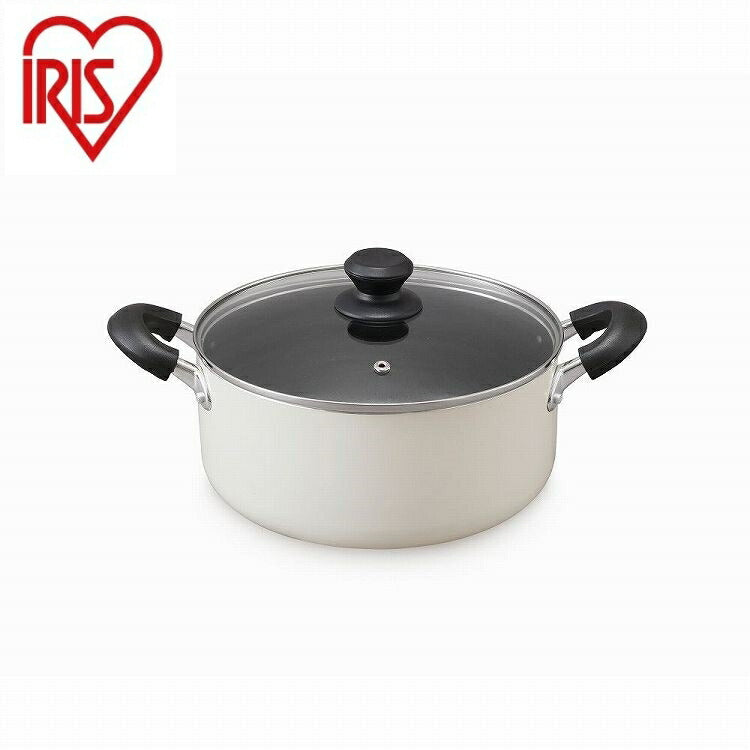 アイリスオーヤマ ダイヤモンドコート 両手なべ24cm DIS-P24 ホワイト IRIS OHYAMA(代引不可)