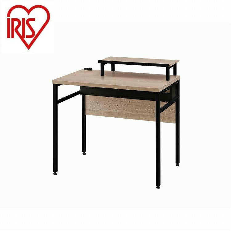 アイリスオーヤマ ケーブル収納デスク モニター台付 CSD-800M ライトナチュラル/ブラック IRIS OHYAMA(代引不可)