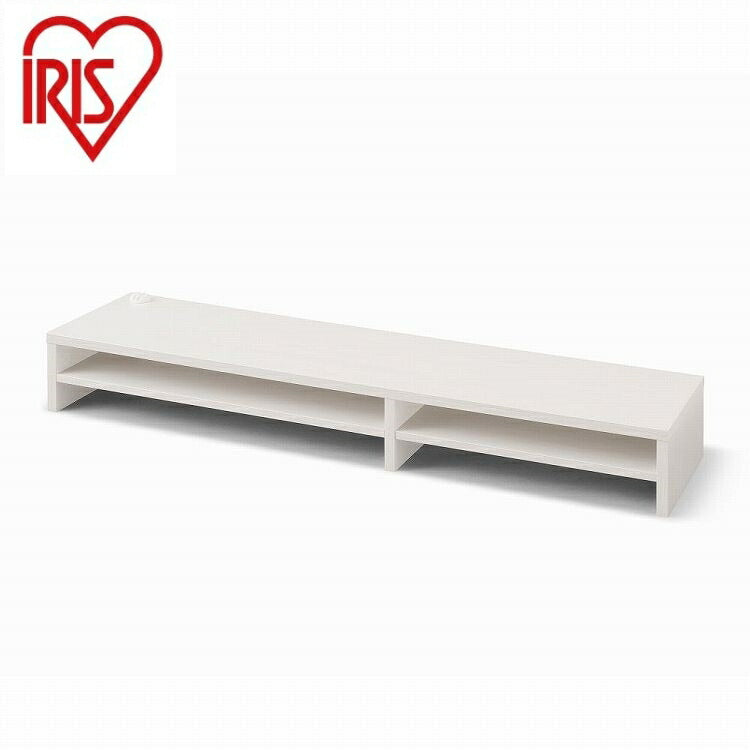 アイリスオーヤマ モニター台 棚板付き MNS-590T-OW オフホワイト IRIS OHYAMA(代引不可)