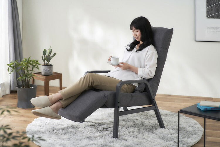 アイリスオーヤマ リクライニングウッドアームチェア リクライニング チェア 高座椅子 ハイバック ヘッド 背もたれ フットレスト アッシュ FAC-RHB IRIS OYAMA(代引不可)