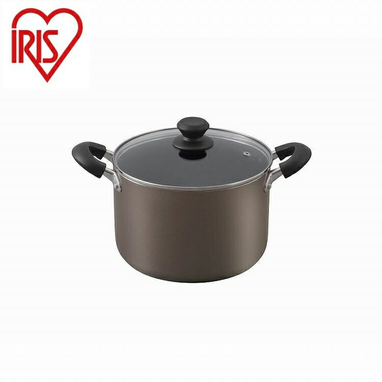アイリスオーヤマ ダイヤモンドコート 両手なべ22cm DIS-P22D ブラウン IRIS OHYAMA(代引不可)