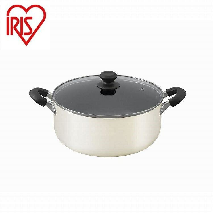 アイリスオーヤマ ダイヤモンドコート 両手なべ28cm DIS-P28 ホワイト IRIS OHYAMA(代引不可)