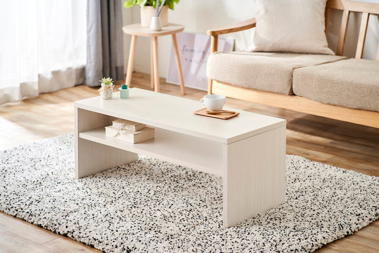 アイリスオーヤマ センターテーブル 収納棚付き 幅89 ローテーブル リビングテーブル シンプル モダン 北欧 おしゃれ オフホワイト LTB-890W IRIS OYAMA(代引不可)