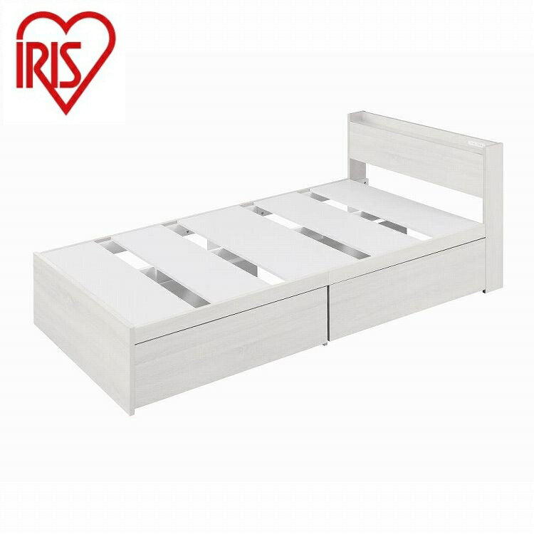 アイリスオーヤマ 大容量収納ベッド宮付き DSBM-S オフホワイト IRIS OHYAMA(代引不可)