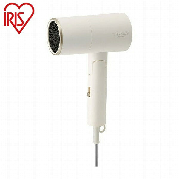 アイリスオーヤマ イオンドライヤー ドライヤー ミコラ 大風量 マイナスイオン 折りたたみ ヘアケア オフホワイト かわいい おしゃれ MiCOLA HDR-M201 IRIS OYAMA(代引不可)