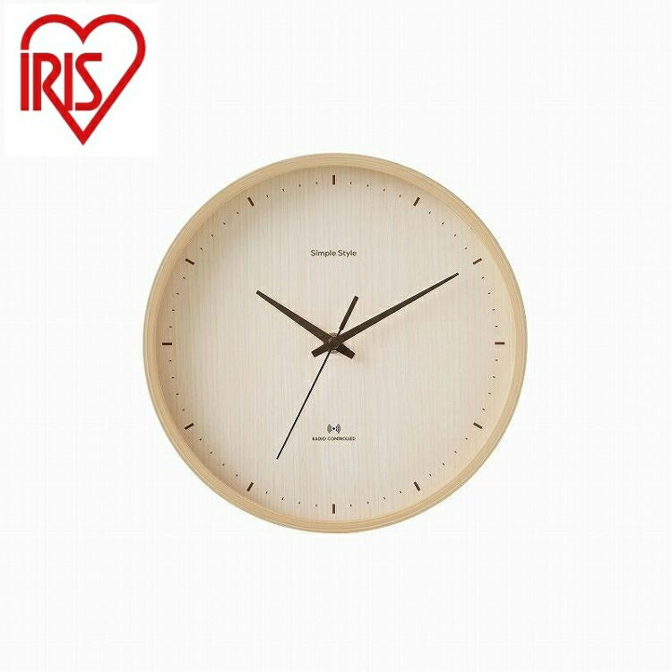 アイリスオーヤマ 壁掛け電波時計 ACR01-25-C ナチュラル IRIS OHYAMA(代引不可)