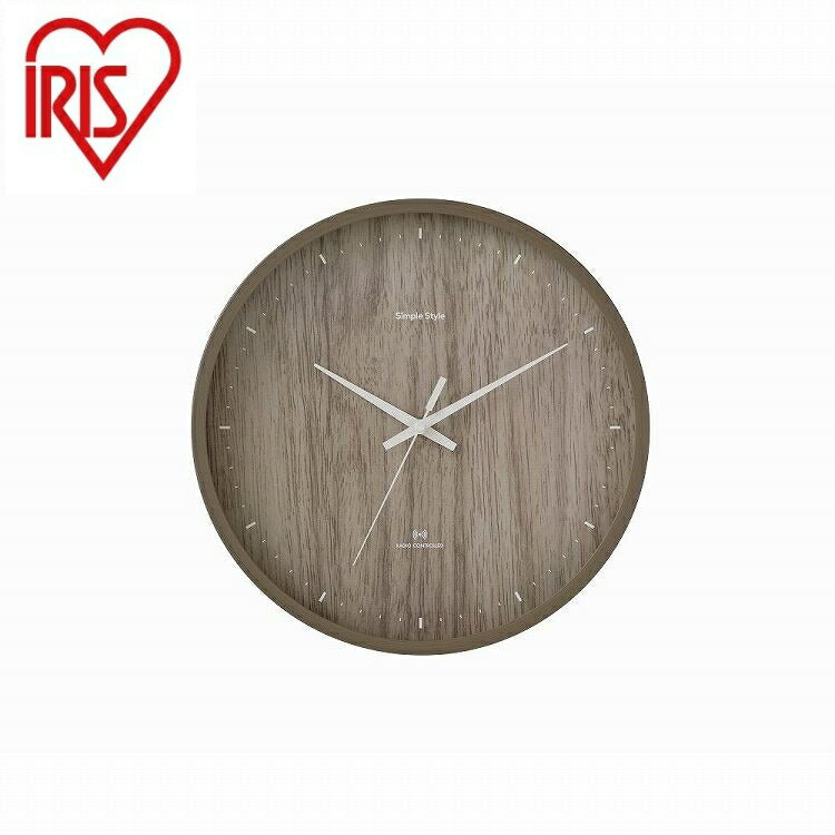 アイリスオーヤマ 壁掛け電波時計 ACR01-30-T ブラウン IRIS OHYAMA(代引不可)