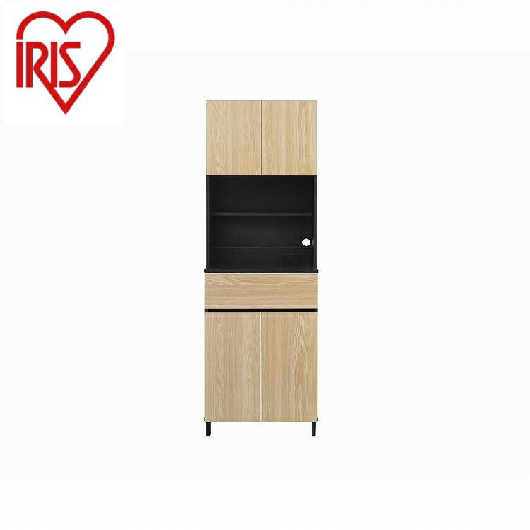アイリスオーヤマ キッチンキャビネット KCB-590H ナチュラル/ブラック IRIS OHYAMA(代引不可)