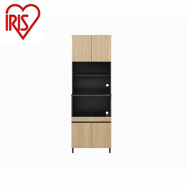 アイリスオーヤマ キッチンキャビネット KCB-590BT ナチュラル/ブラック IRIS OHYAMA(代引不可)