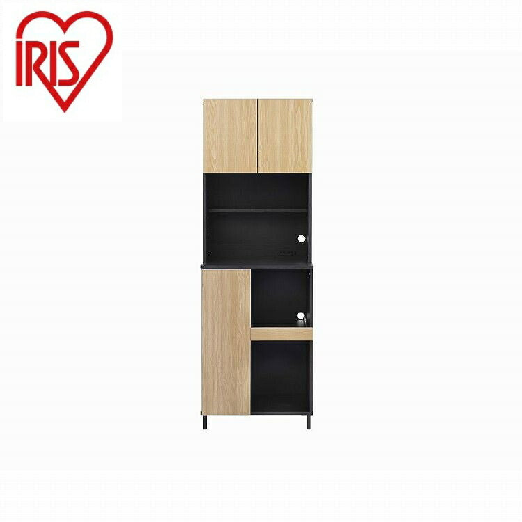 アイリスオーヤマ キッチンキャビネット KCB-590ST ナチュラル/ブラック IRIS OHYAMA(代引不可)
