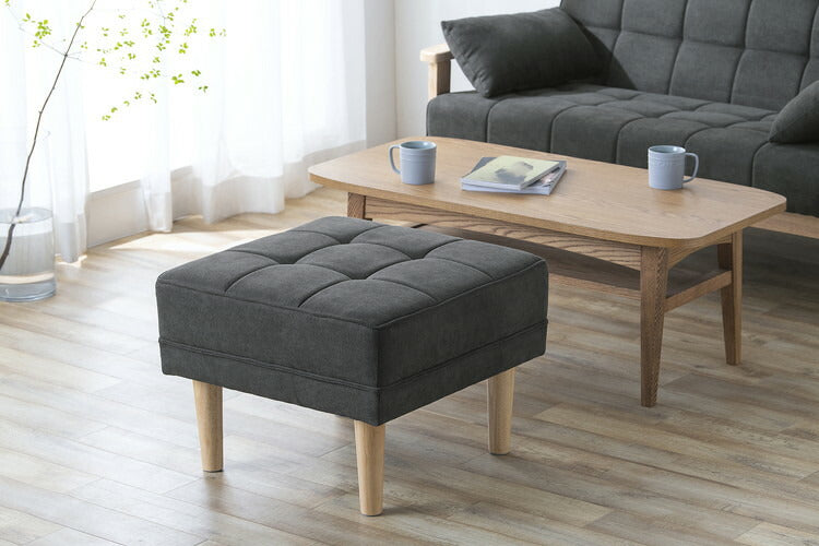 アイリスオーヤマ オットマン 天然木使用 足置き スツール 椅子 イス ソファ 北欧 おしゃれ ダークグレー WFS-OT IRIS OYAMA(代引不可)