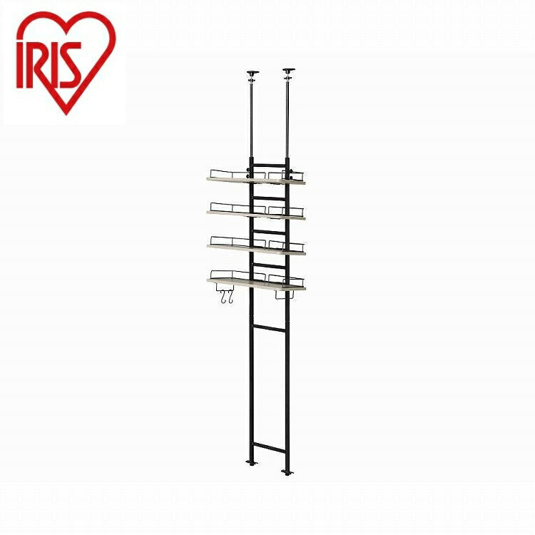 アイリスオーヤマ つっぱりランドリーラック TLR-4 ブラック/アッシュグレー IRIS OHYAMA(代引不可)