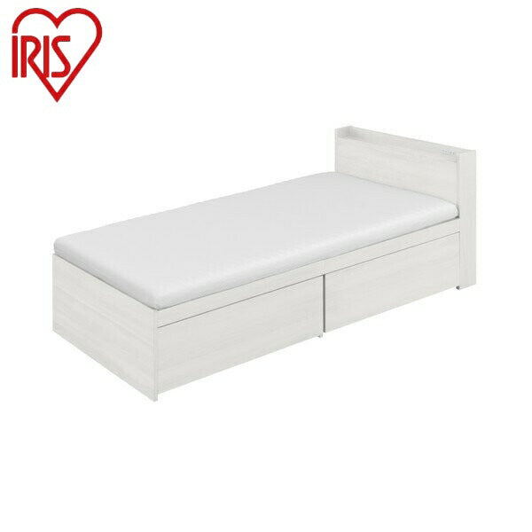 アイリスオーヤマ ウレタンマットレス付き大容量収納ベッド宮付き SS DSBM-SS オフホワイト ウレタンマットレス付き大容量収納ベッド宮付き SS IRIS OYAMA(代引不可)