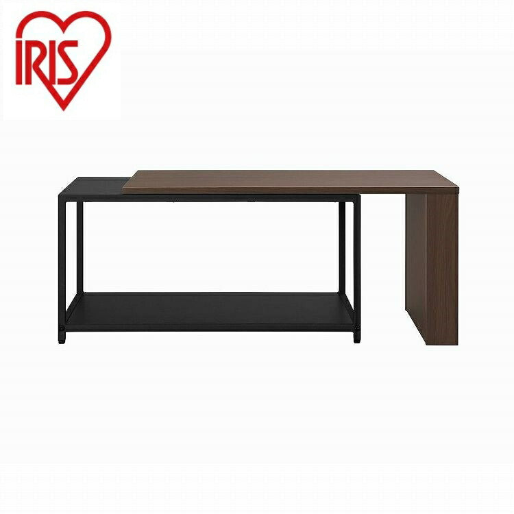 アイリスオーヤマ 伸縮センターテーブル SCT-795 ウォールナット/ブラック IRIS OHYAMA(代引不可)