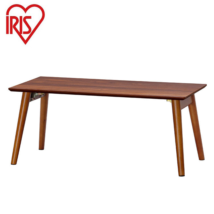 アイリスオーヤマ 折りたたみ センターテーブル 幅80 長方形 ローテーブル リビングテーブル 折れ脚 折り畳み 机 北欧 おしゃれ ウォールナット FCT-800 IRIS OYAMA(代引不可)