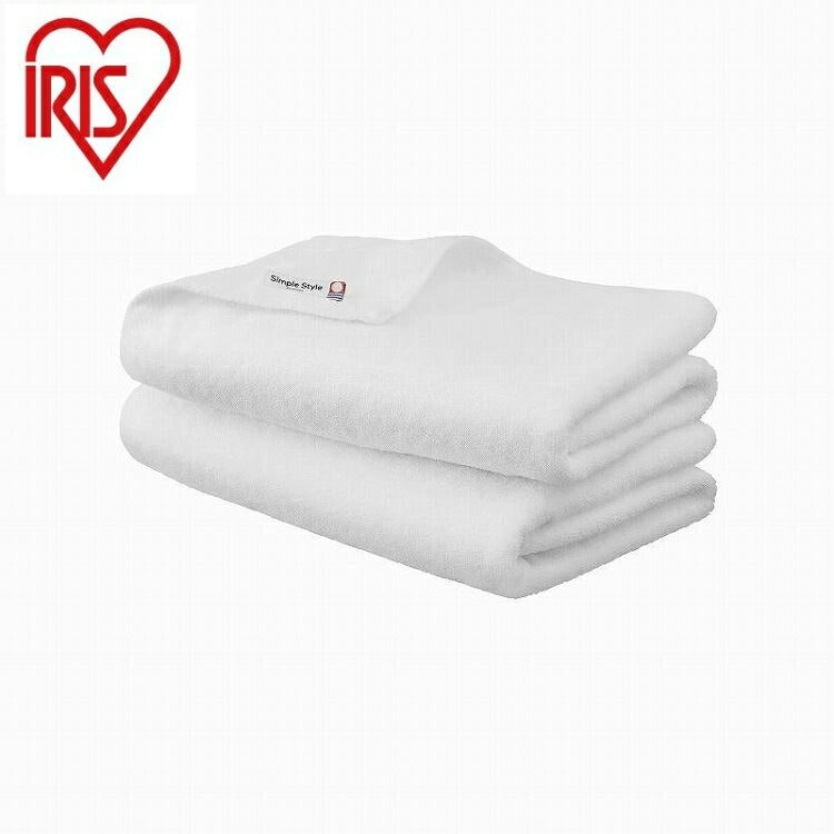 アイリスオーヤマ デイリーバスタオル2枚セット BT-D2 ホワイト IRIS OHYAMA(代引不可)