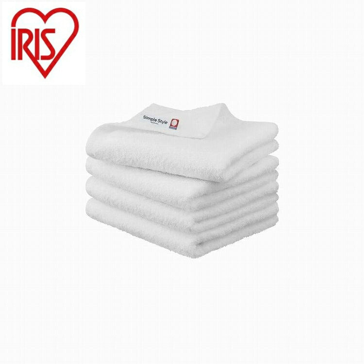 アイリスオーヤマ フェイスタオル4枚セット FT-4 ホワイト IRIS OHYAMA(代引不可)