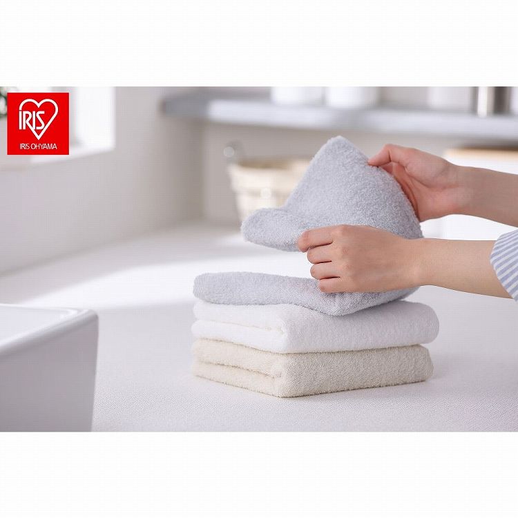 アイリスオーヤマ フェイスタオル4枚セット FT-4 アイボリー IRIS OHYAMA(代引不可)