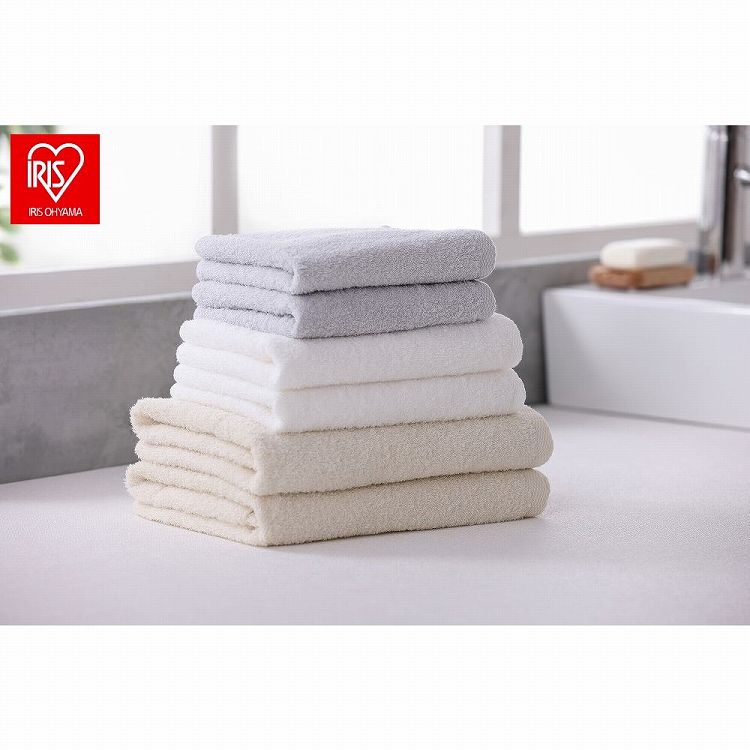 アイリスオーヤマ ビッグフェイスタオル4枚セット BFT-4 ホワイト IRIS OHYAMA(代引不可)