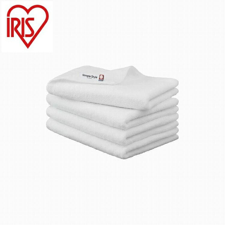 アイリスオーヤマ ガーゼ+パイルビッグフェイスタオル4枚セット BFT-G4 ホワイト IRIS OHYAMA(代引不可)