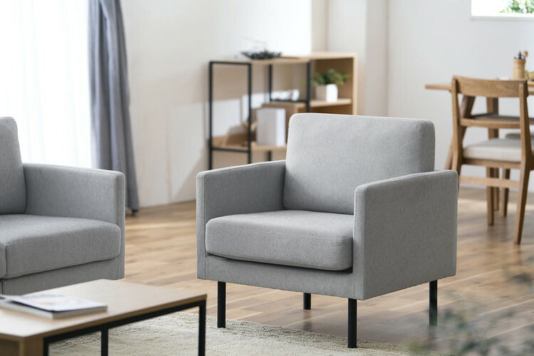 アイリスオーヤマ 1人掛けポケットコイルソファ 脚高設計 一人掛け 1P ソファ 椅子 イス チェア 肘つき 北欧 おしゃれ ライトグレー PCS-1S IRIS OYAMA(代引不可)