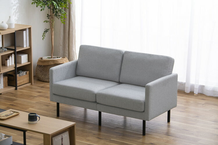 アイリスオーヤマ 2人掛けポケットコイルソファ 脚高設計 二人掛け 2P ソファ 椅子 イス チェア 肘つき 北欧 おしゃれ ライトグレー PCS-2S IRIS OYAMA(代引不可)