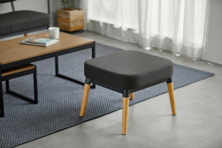 アイリスオーヤマ オットマン 脚付き スツール 足置き イス 椅子 チェア 1人掛け 一人掛け 1P ダークグレー MSS-OT IRIS OYAMA(代引不可)