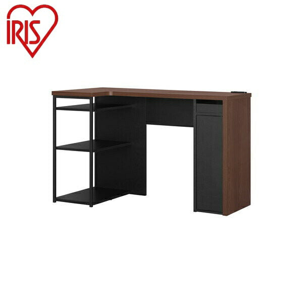 アイリスオーヤマ 収納付きデスク SDKL-1125ウォールナット/ブラック 収納付きデスク IRIS OYAMA(代引不可)