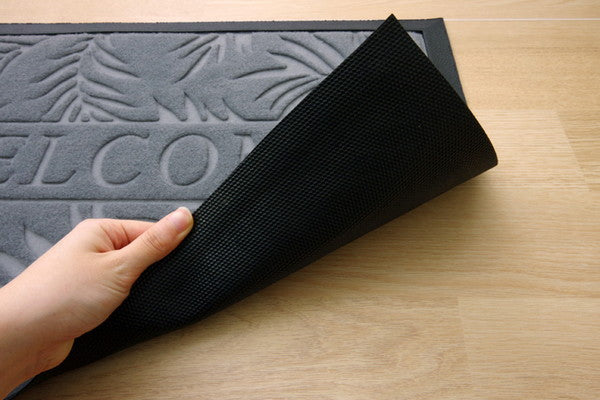 玄関マット リーフ柄 屋外用 ステイ ブラウン 約40×60cm(代引不可)