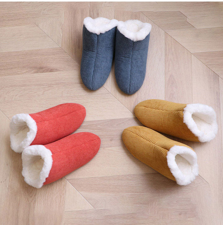 ルームシューズ スリッパ 兼用 Mサイズ 約22~24cm 甲高 履きやすい 室内 もこもこ あったか 冬 冷え性 おしゃれ コーデュロイ調 ギフト プレゼント 来客 オフィス インテリア(代引不可)