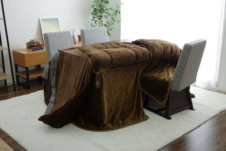 こたつ布団用 中掛け毛布 洗える ハイタイプ フランネル ブラウン 約80×120×65cm フラリー(代引不可)