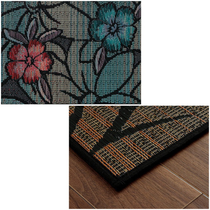 玄関マット 約35×120cm い草 高級感 モダン おすすめ 上がり框 和モダン おしゃれ クッション性 花柄 高級感 室内 天然素材 インテリア オールシーズン ラグ カーペット おしゃれ 北欧(代引不可)