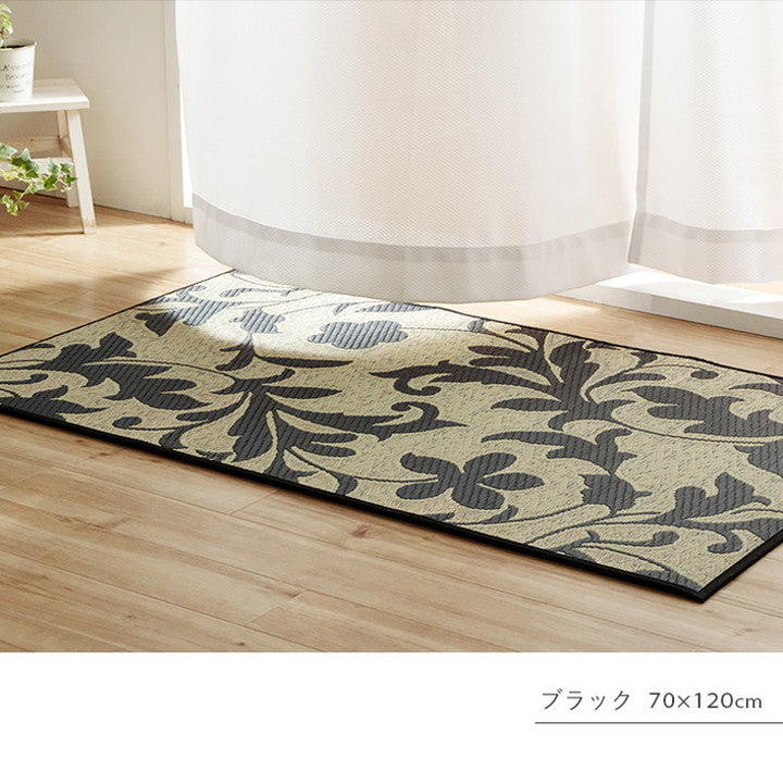 玄関マット 約60×90cm い草 日本製 おすすめ 花柄 高級感 室内 おしゃれ 玄関 マット い草ラグ 抗菌 防臭 国産 滑り止めいぐさ ずれにくい ボリューム感 ウレタン インテリア(代引不可)