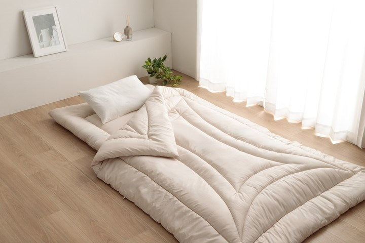 掛け布団 シングル 冬 暖かい 敷布団 セット 防ダニ 冬用 冬布団 夏冬 ウール 国産 ヌード アイボリー 羊毛 約150×210cm 約100×210cm シングルロング 羊毛ヌード(ウール入り防ダニヌード)(代引不可)