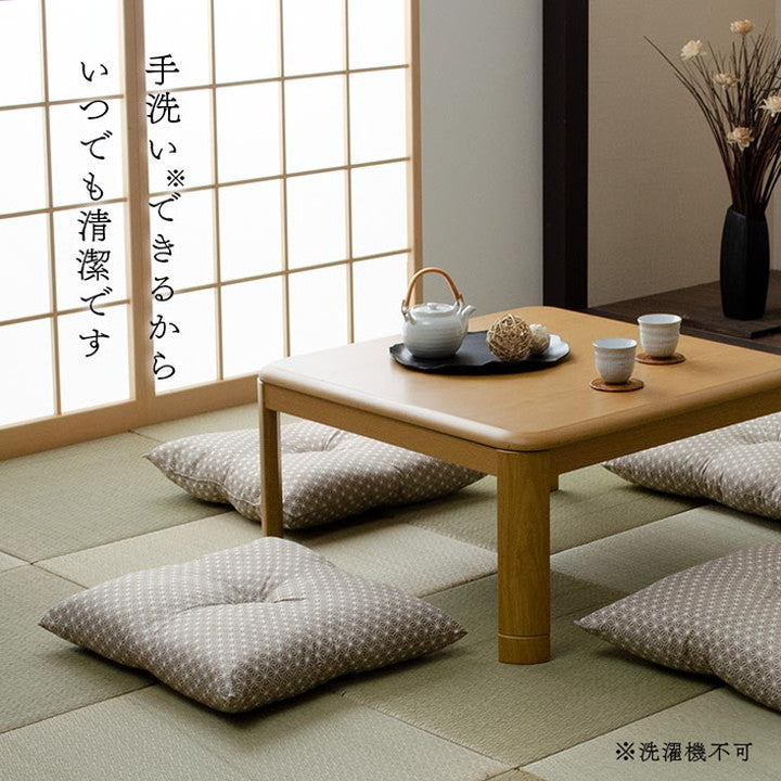 座布団 約55×59cm 同色5枚組 洗える 銘仙判 日本製 セット 盆 来客 和室 洋室 和柄 麻の葉 インテリア おしゃれ 北欧 オールシーズン かわいい リビング 一人暮らし 新生活 クッション(代引不可)