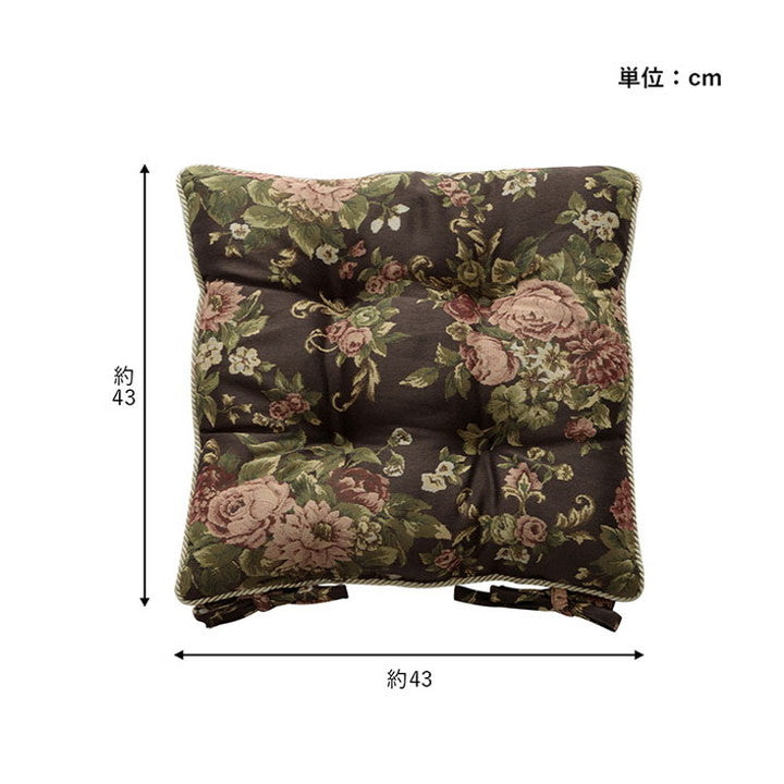 クッション 日本製 約43×43cm 洗える 椅子用 シート エレガント くっしょん インテリア おしゃれ 女子 女性 女の子 シンプル 北欧 リビング ふわふわ ふんわり オールシーズン(代引不可)