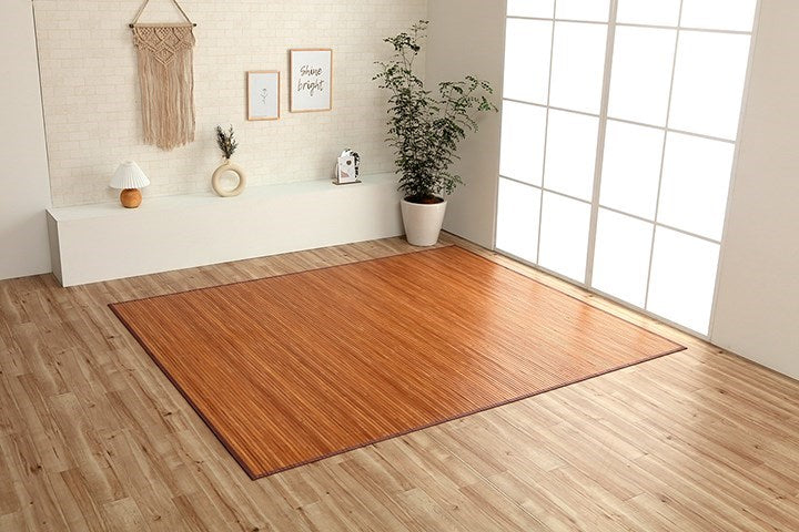 竹カーペット 無地 孟宗竹 皮下使用 『ローマ』 ライトブラウン 150×220cm ローマ(代引不可)