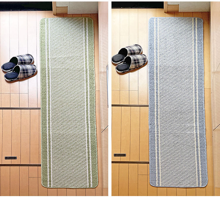 マルナカ 日本製 天然素材使用 キッチンマット 45×180cm コットンライン 綿使用 洗える 台所マット 足拭きマット 足ふきマット(代引不可)