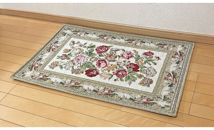 マルナカ ラグマット ニーム 洗える 90×140cm ゴブラン織 シェニールマット インテリアマット デザインマット 室内 マット(代引不可)