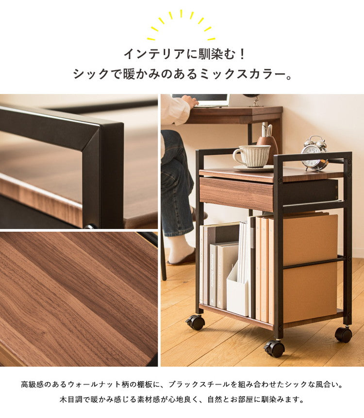 デスク下ワゴン 2段 引き出し サイドワゴン キャスター付き デスク下収納 デスク下 デスクサイドラック デスクサイドワゴン スチール スリム デスクワゴン おしゃれ ワゴン テーブル下(代引不可)
