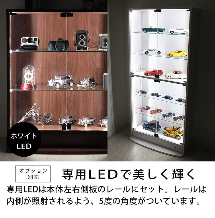 コレクションラック ユニール 高さ180cm 幅83cm 奥行39cm コレクションケース ディスプレイ ガラスケースユニール 幅83cm 奥行39cm 本体 ハイタイプ SCR-8339LH(代引不可)