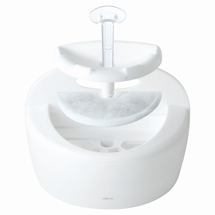 ジェックス ピュアクリスタル フィット 900mL ホワイト 壁にぴったり 犬用 猫用 ペット用給水器 給水機 水飲み器 水飲み 自動 給水器 USB 静音 静か ペット用 犬 猫 GEX