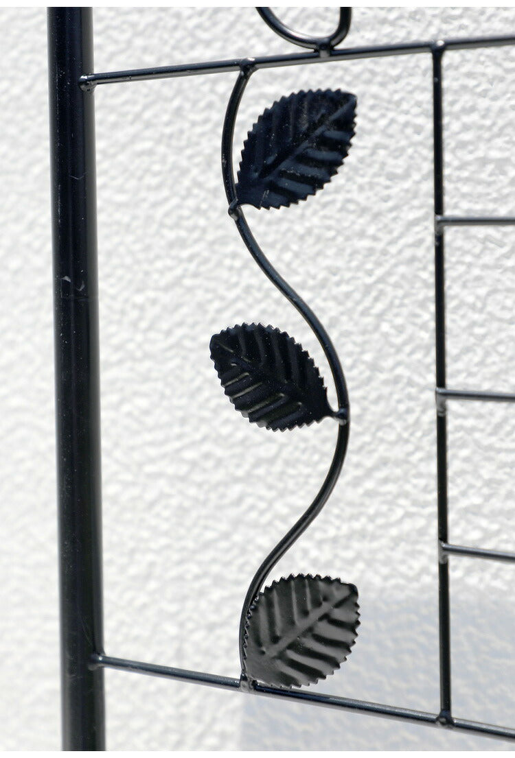 フェンス付き フラワースタンド スリム 2段 幅60cm ガーデンフェンス ラティス アイアン フェンス ガーデニング 花台 棚 ガーデン ハンギング ベランダ 目隠し プランターラック スチール(代引不可)