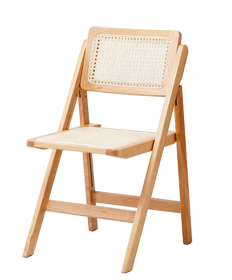 フォールディングチェア 折り畳み式 天然木 ラタン 幅42 奥行49 高さ78cm(座面高41.5cm) 完成品 折りたたみ椅子 リビング ダイニング デスク 来客用 作業用 籐家具 椅子 チェア amu/アム AMU-FC01(代引不可)