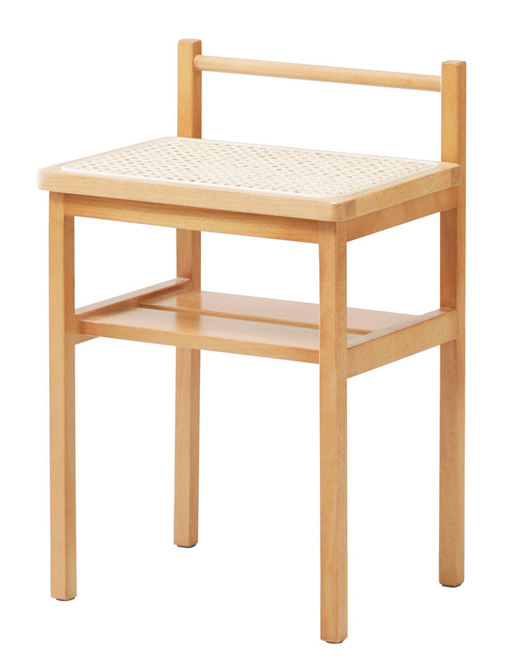 サイドテーブル 棚付き 天然木 ラタン 幅35 奥行27 高さ53cm 完成品 軽量 コンパクト シンプル おしゃれ かわいい リビング ダイニング ベッドサイド 籐家具 机 テーブル amu/アム AMU-T03(代引不可)