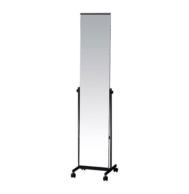 スタンドミラー スリムタイプ 幅37 奥行き36 高さ158.5 ミラー 鏡 全身鏡 姿見 スチール製 スチールフレーム キャスター付 ストッパー付 飛散防止 おしゃれ シンプル(代引不可)